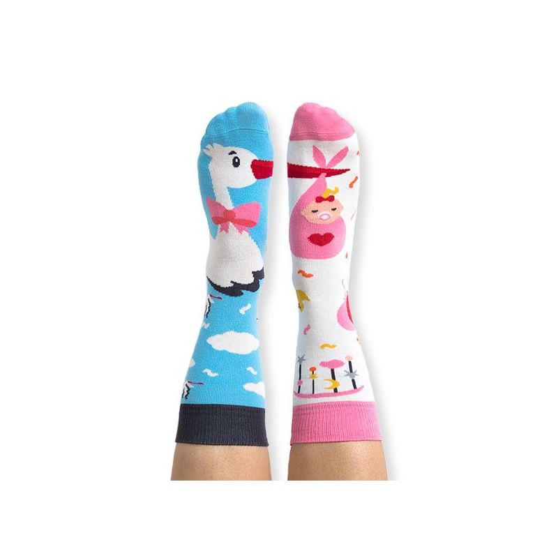 Skarpety kolorowe bocian i dziewczynka - Stork It`s a girl Skarpety kolorowe bocian i dziewczynka - Stork It`s a girl